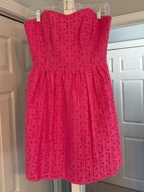 Lilly Pulitzer Strapless Dress in Bright Pink